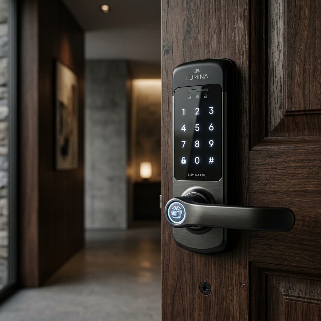 Locks Digital Face Fingerprint Wood Glass
